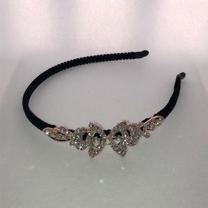 Headband Celia -Rose Gold , Black, Rhinestone 1